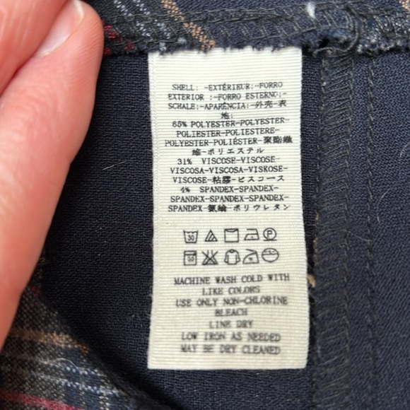 FREE PEOPLE tartan plaid 3/4 length skirt with side slit. Size 2 - Picture 6 of 6